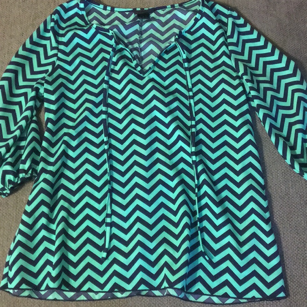 A cute green chevron blouse from Rue21